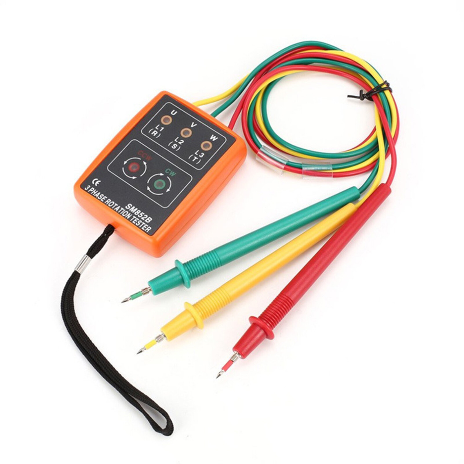 BDZL SM852B Digital Phase Detector Professional Intelligent Dual-use Accurate High Performance Check Phase Sequence Portable 3 Phase Rotation Tester Indicator LED Buzzer for Industry Phase Sequence Meter