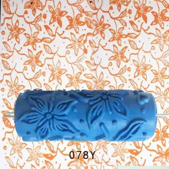 Fityle 5 Empaistic Floral Pattern Paint Roller Brush Tool