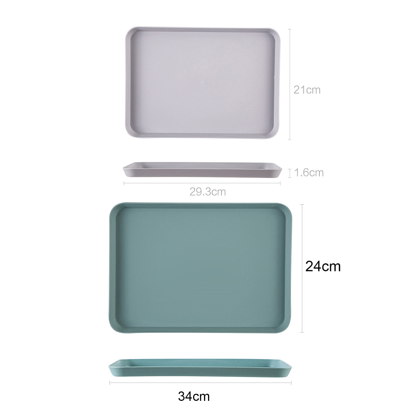 romaine Anti-slid Base Stackable Serving Tray Multi-use Smooth Surface Plastic Fruit Tray for Home Dessert Tray Durable