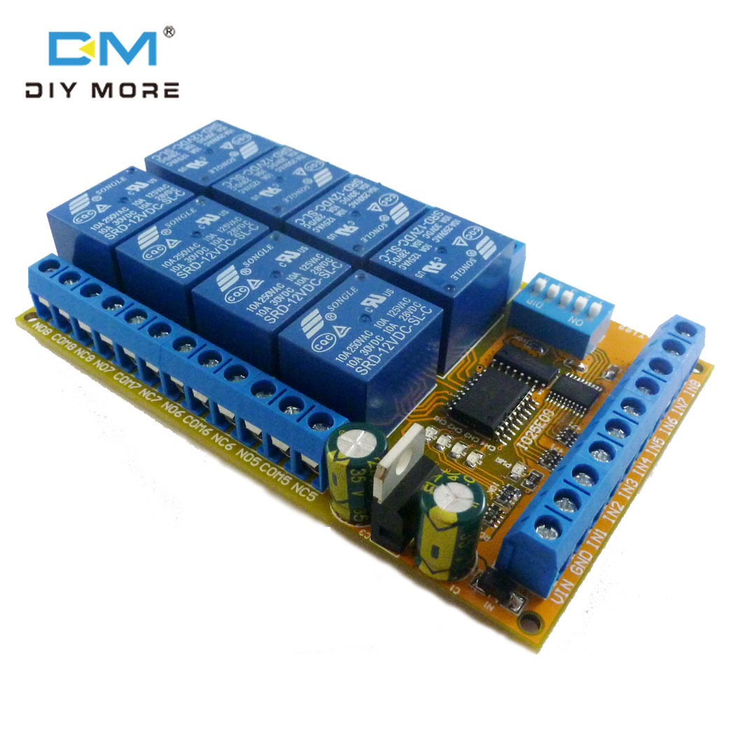diymore Mô Đun Rơ Le Trễ 8 Kênh DC 5V 12V 24V, Tự-Khóa Ổn Định Kép Latch, Chốt Chốt, Dầu Xả Điện