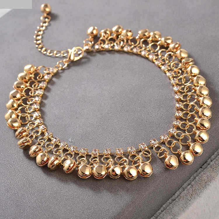 Vintage Women Rhinestone Bell Tassel Anklet Foot Chain Bracelet Jewelry Gift ZenababyShop