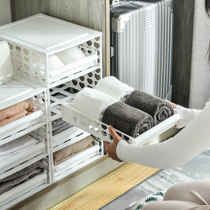 Plastic storage racks, file racks, wardrobe drawer storage baskets