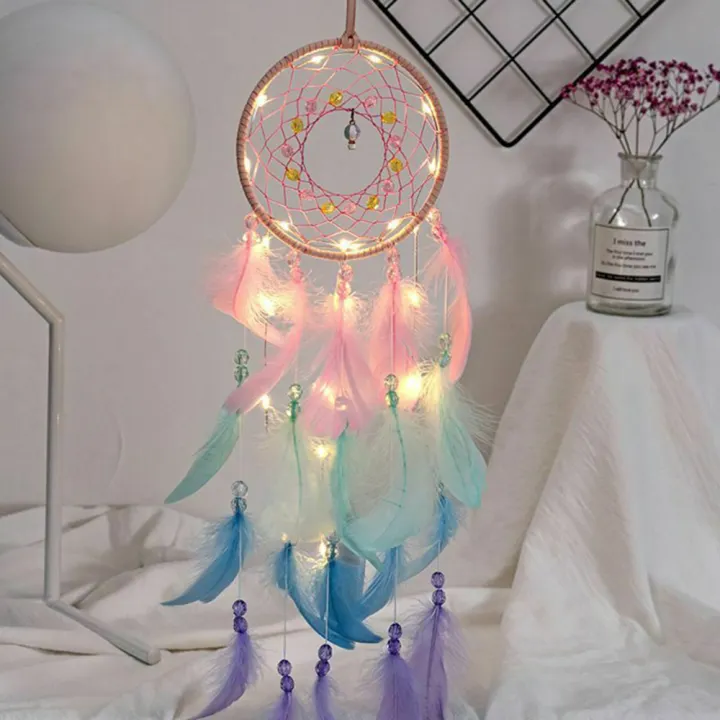 60 Cm Feathers With Net Handmade Dream Catcher Night Light Wall Hanging Wind Chimes Lazada - Dream Catcher Lamp 60 Cm Feathers With Net Handmade Dream Catcher Night Light Wall Hanging Wind Chimes Lazada - Dream Catcher Lamp
