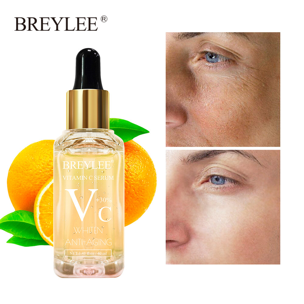 Breylee Vitamin C Serum Pemutih Wajah Kulit Perawatan 40 Ml Gelap Tempat Perbaikan Pelembap Asam Hyaluronik Anti Aging Essence Wajah