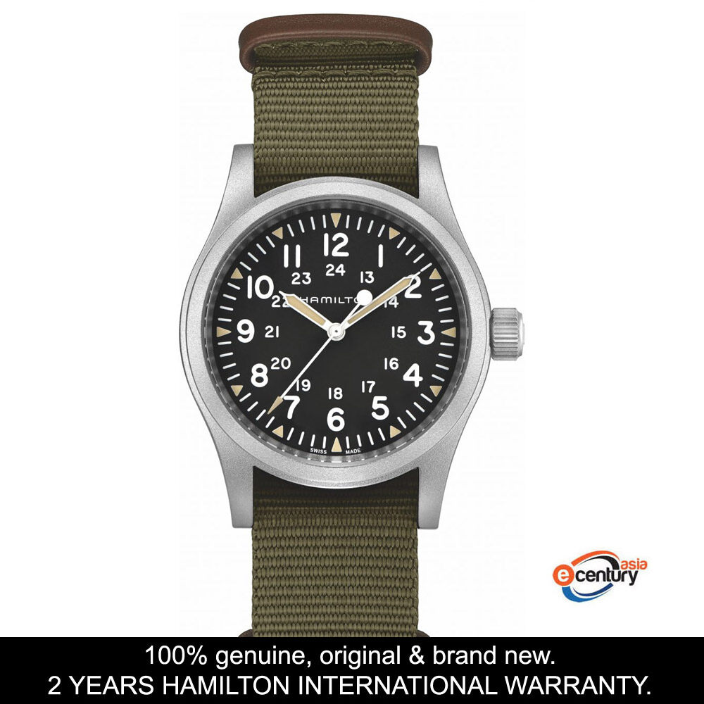 Hamilton H69439931 Men's Khaki Field Mechanical 38MM Army Green NATO Strap Watch