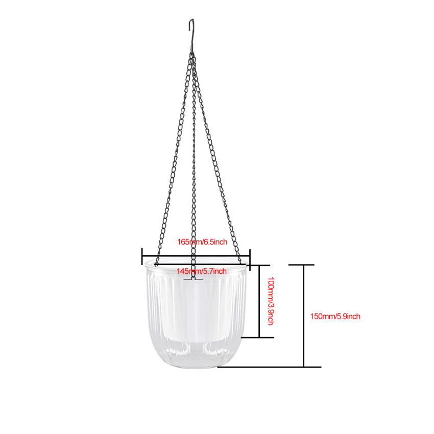 1pc Hanging Flowerpot Self Absorbing Water Hanging Planter Thickened Plastic Planter Hydroponic Soil Cultivation Lazy Flower Pot