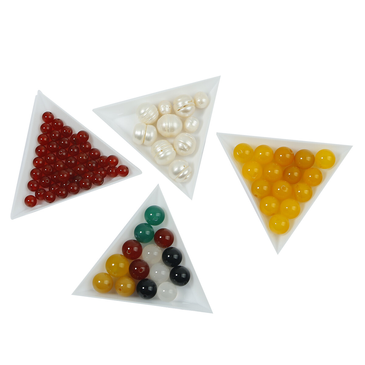 10Pcs Plastic Triangle Plate For Beads Organizer Storage Box Jewelry Display Tray White Containers Packaging Sorting Tools Jewelry Making Accessories