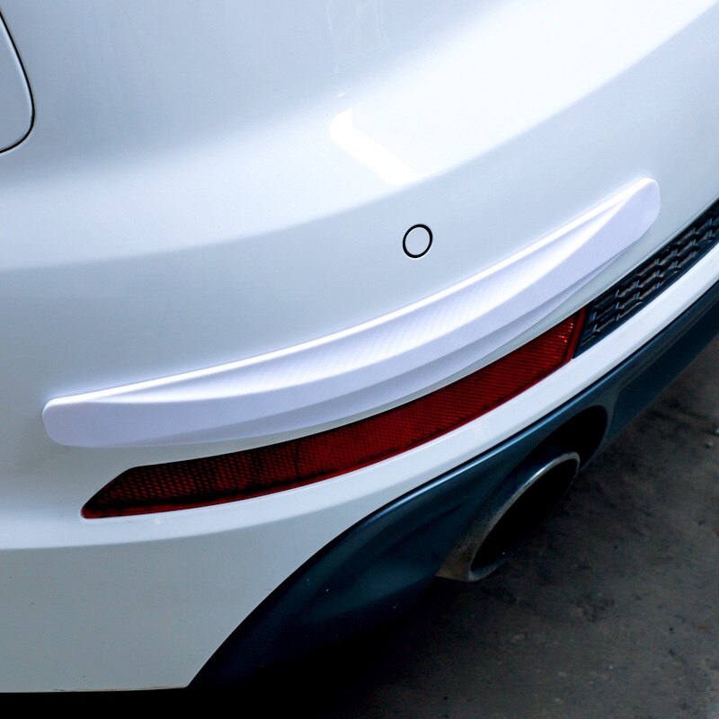 2pcs Car Front Rear Bumper Anti-Collision Scratch Corner Guard Protector Rubber Sticker Trim Strip