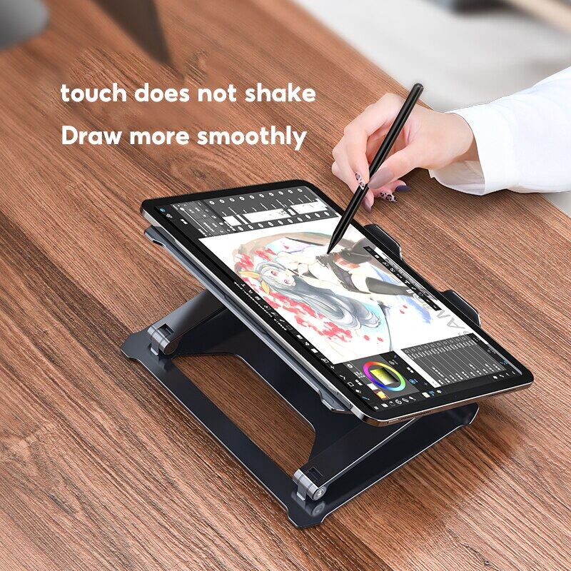 JOMAA support Laptop Stand with Cooling Fan Big Adjustable Ergonomic Notebook Stand Foldable Cooler Laptop Riser Aluminum Laptop Holder For 11-17.3 inch