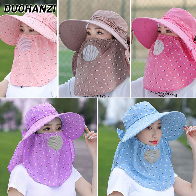 DUOHANZI Sun hats, hats, beautiful sun hats, bucket hats, women's bucket hats, wide brim sun hats, uv sun hats, women's outdoor hats, hooded hats, sun protection, windproof and dustproof, fashion hats, Shawl sun hat 2022