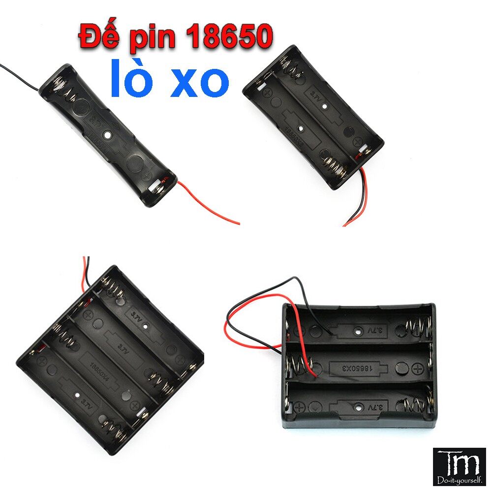 Đế pin 18650 lò xo