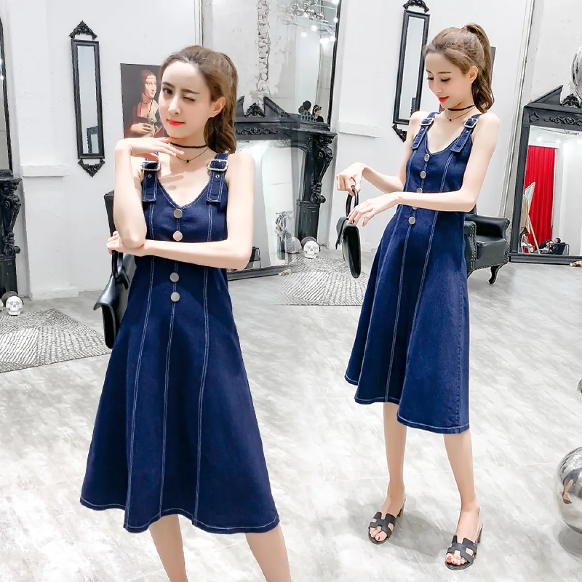 blue jean dress womens