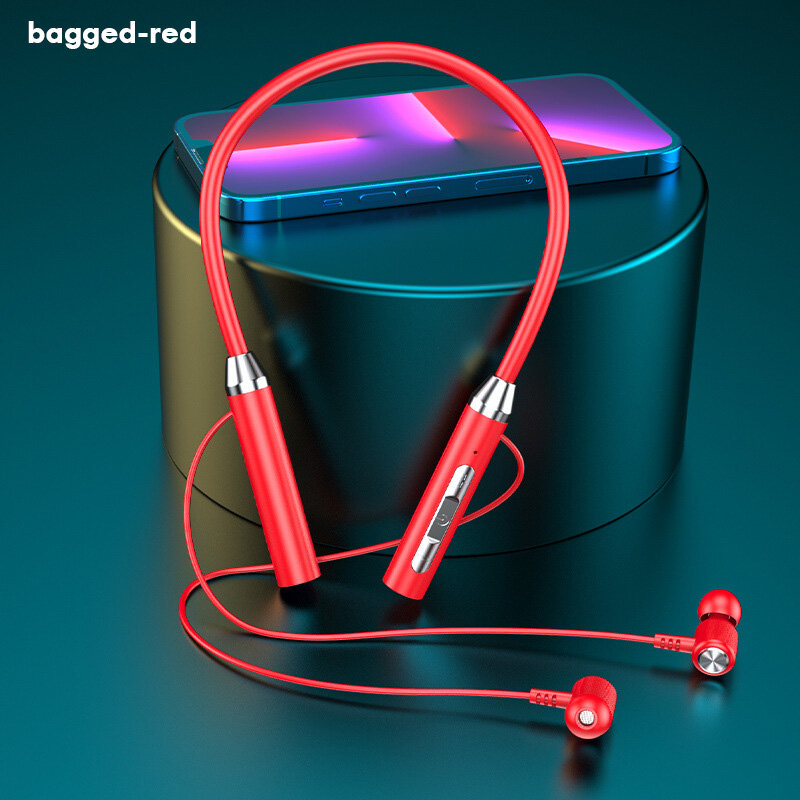 KUDIXIONG Wireless Bluetooth Headphones Neck Bluetooth Headphones Sports Bluetooth Headphones Neck Hanging Surround Stereo Sound Long Standby Battery Magnetic Absorption