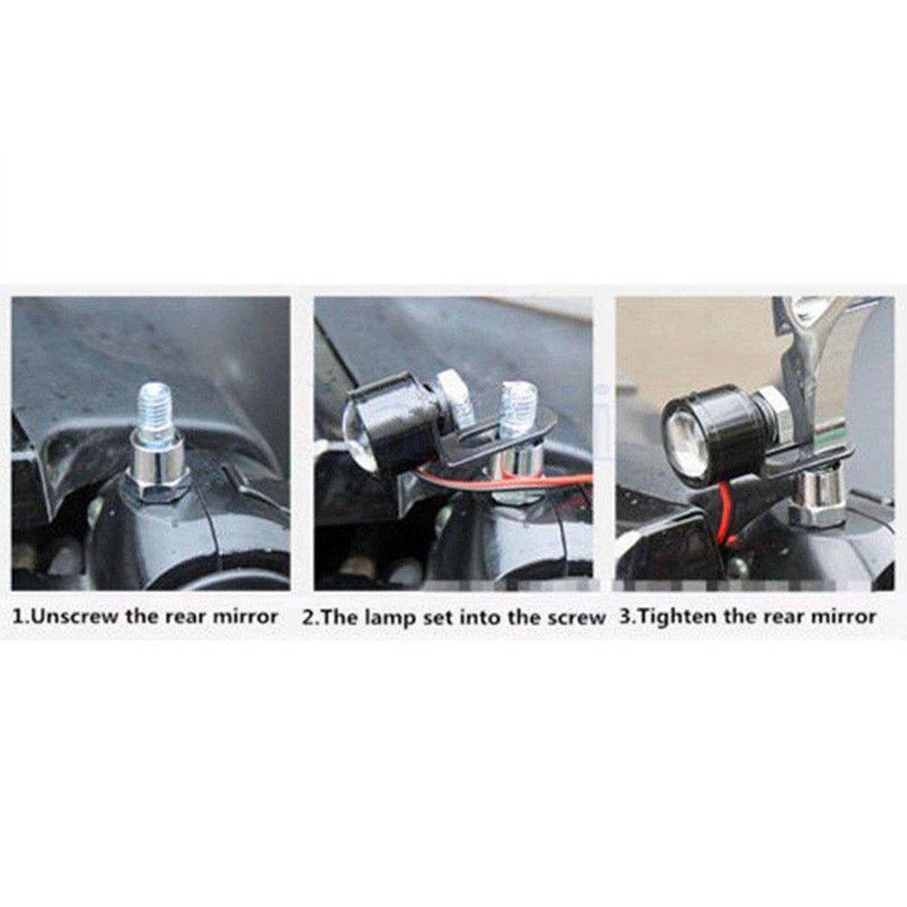 JaneDream 2Pcs LED Motorcycle Handlebar Spotlight Headlight Driving Light Fog Lamp White