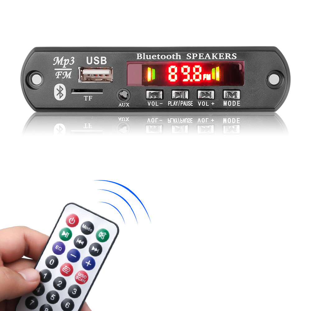 Bluetooth 5.0 MP3 Decoder Board 12V DC 2*40W FM TF USB AUX Handsfree Call And Record Recording Function Decoding Board Module