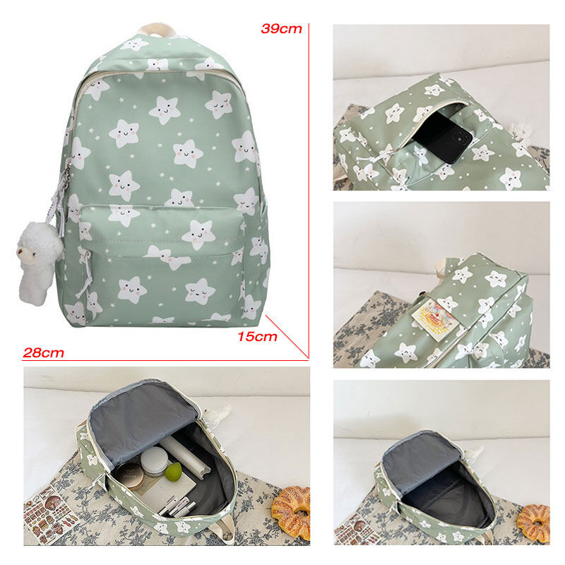 NALLCHEER student backpack junior high school computer bag Large-capacity printed graffiti backpack for college students