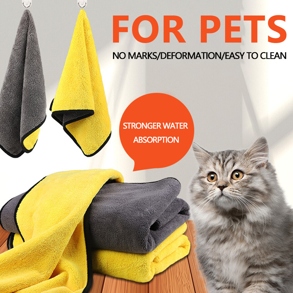Pet Absorbent Towels Pet Dogs Quick-drying Bath Towel Puppy Dogs Cats Bathrobes Clean Up Fiber Dogs Cats Bath Towels Pet Supplies