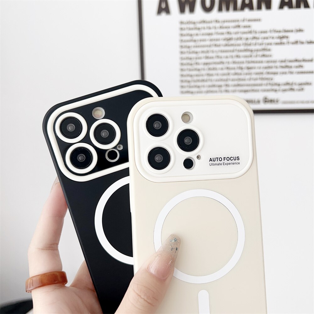 HOCE Matte Skin Feel Phone Case For iPhone 14 Plus 11 12 13 Pro Max Solid Color Magsafe Camera Protection Wireless Charge Shockproof Cover