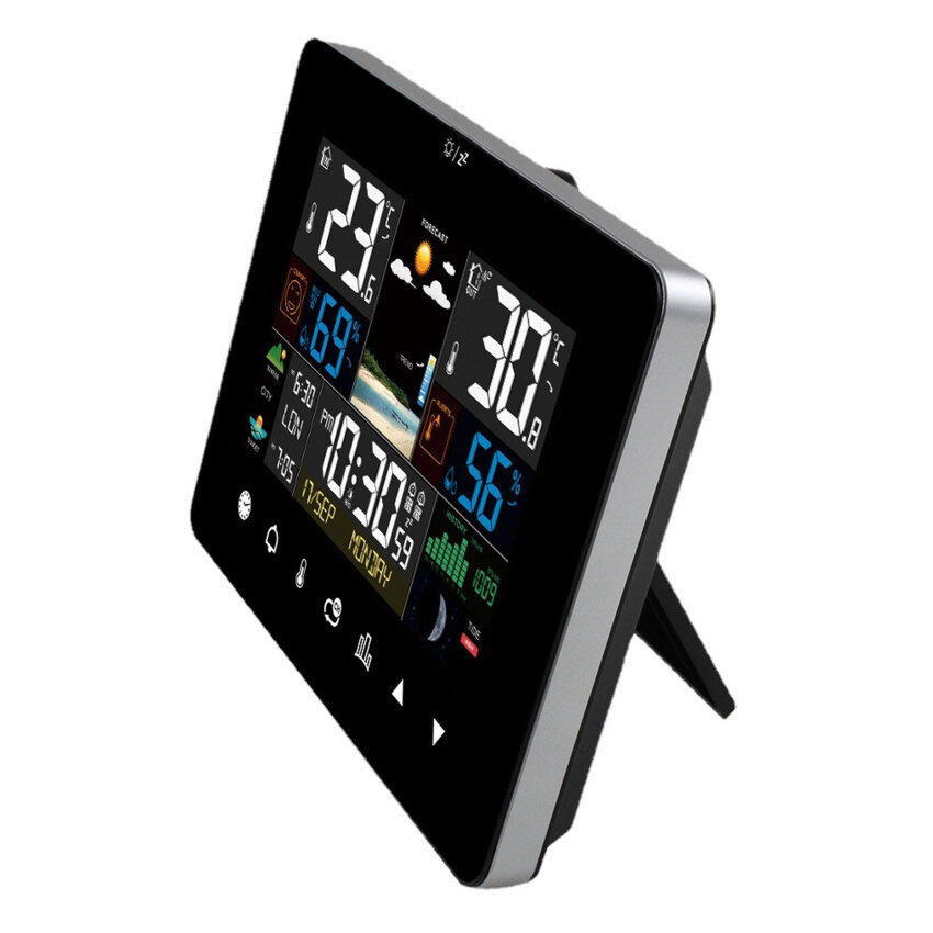 Jam Alarm Layar Sentuh, Jam Alarm Stasiun Cuaca Matahari Terbenam