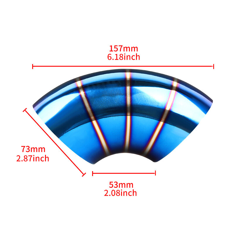 JDMGRAM 50/55/63/73mm Car Exhaust Welding Elbow Pipe Universal Stainless Steel Auto Exhaust Pipe Muffler Weld Elbow Pipe Titanium Tube Refitting Connector Automobiles Exterior Accessories
