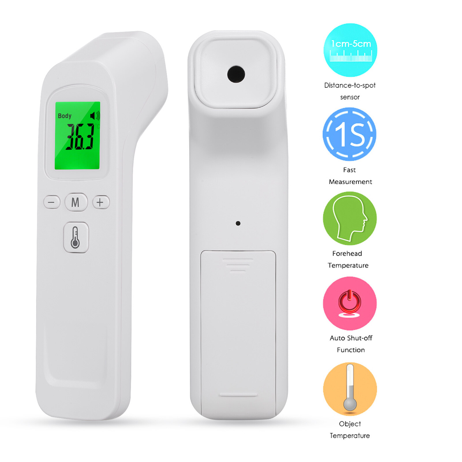 Smart Sensor Infrared Forehead Ther-mometer Digital Ther-mometer Non-contact Body Temperature High Precision Measurement Device with Fever Alarm