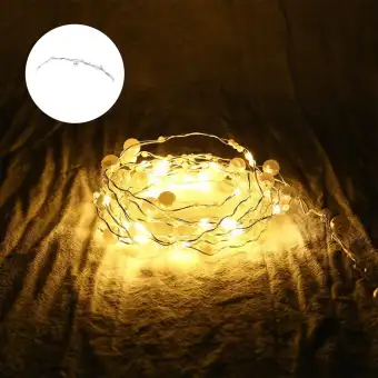 Withritty Ocean Pearl Beads String Lights Handmade Weave Ivory
