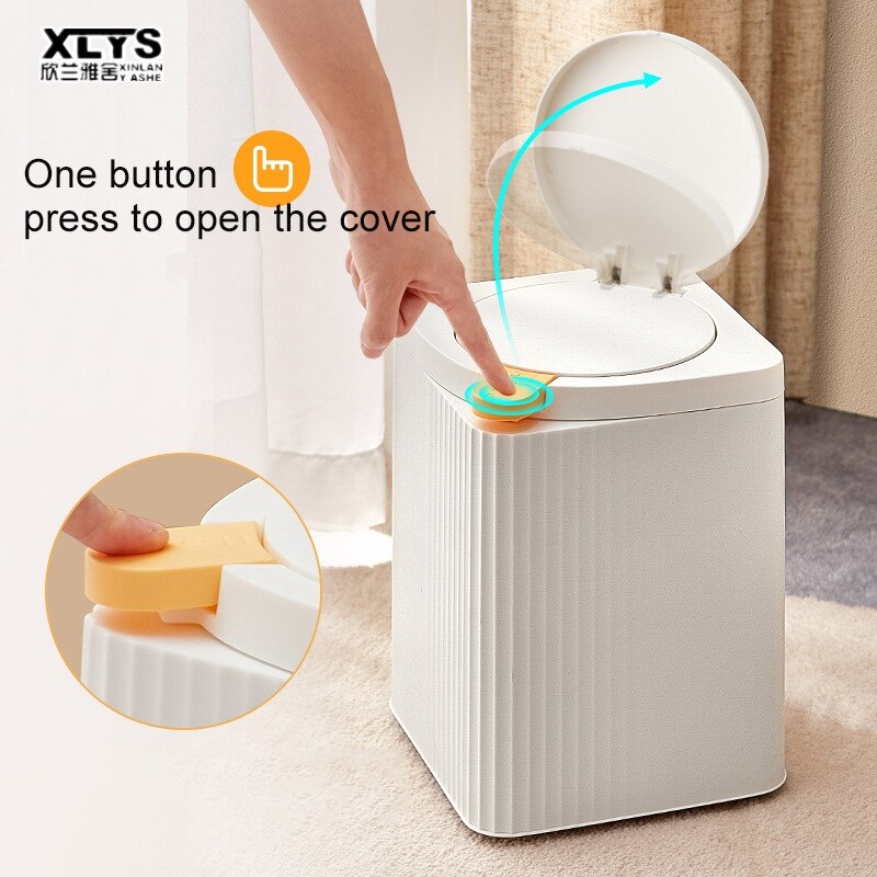 XINLANYASHE trash bin trash bin in the kitchen Small desktop waste bin for living room, plastic matt surface, solid, durable, plastic waste bin. Press bin with lid, double thick desktop waste bin for home use with lid, bedroom paper basket.