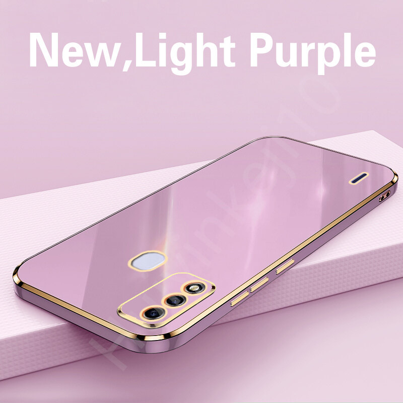 ITEL A48 straight edge electroplating square soft plastic shell color shell mobile phone case