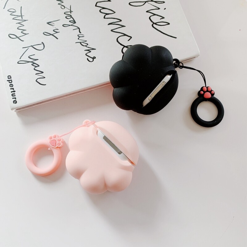Ốp bảo vệ chân Mèo Tai nghe không dây Bluetooth thiết kế 3D dễ thương cho Apple Airpod 4 Silicon mềm Vỏ chống sốc cho AirPods 3 Pro 2 1 phụ kiện hộp sạc