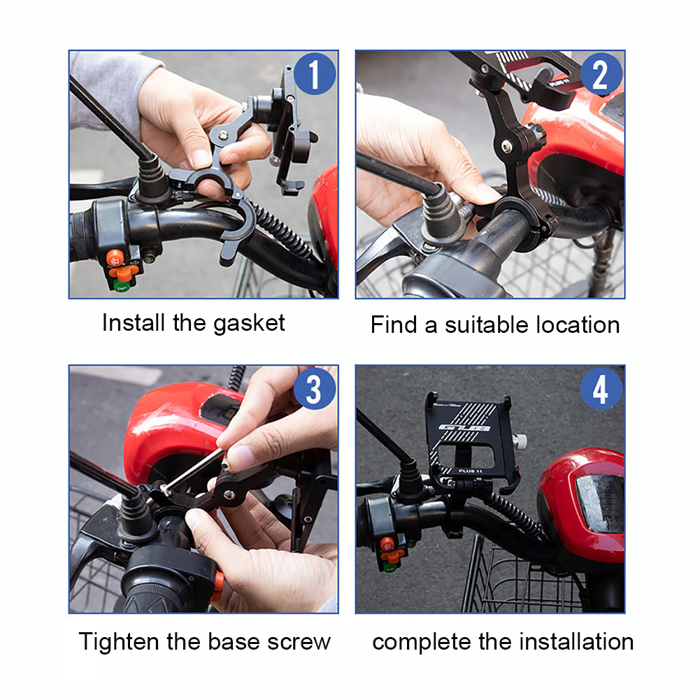 GUB PLUS 11 Adjustable Motorcycle Electric Bicycle Metal Phone Holder Bracket