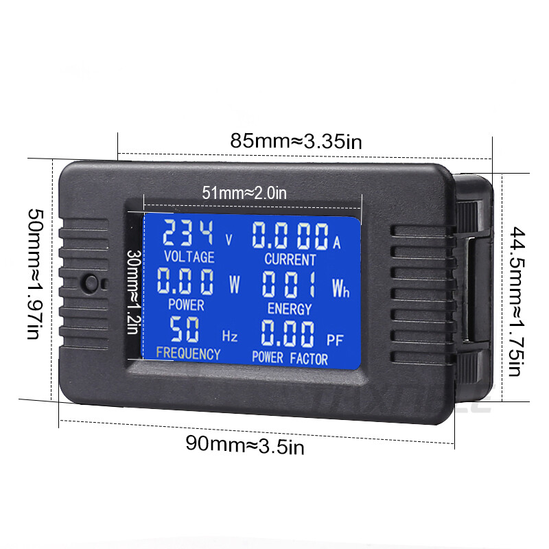 Kỹ Thuật Số Điện Áp Hiện Tại Meter, Bảng Điều Khiển LCD Ampe Kế Công Suất Kwh, AC80-260V Ampe Kế Vôn Kế 100A Có Cuộn Dây CT TX022
