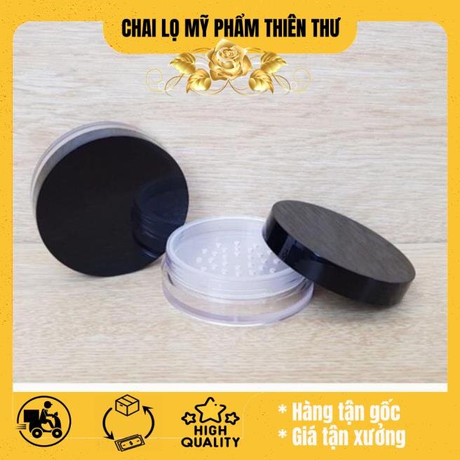 Hộp Phấn Tròn 8g chiết mỹ phẩm (kèm bông phấn)