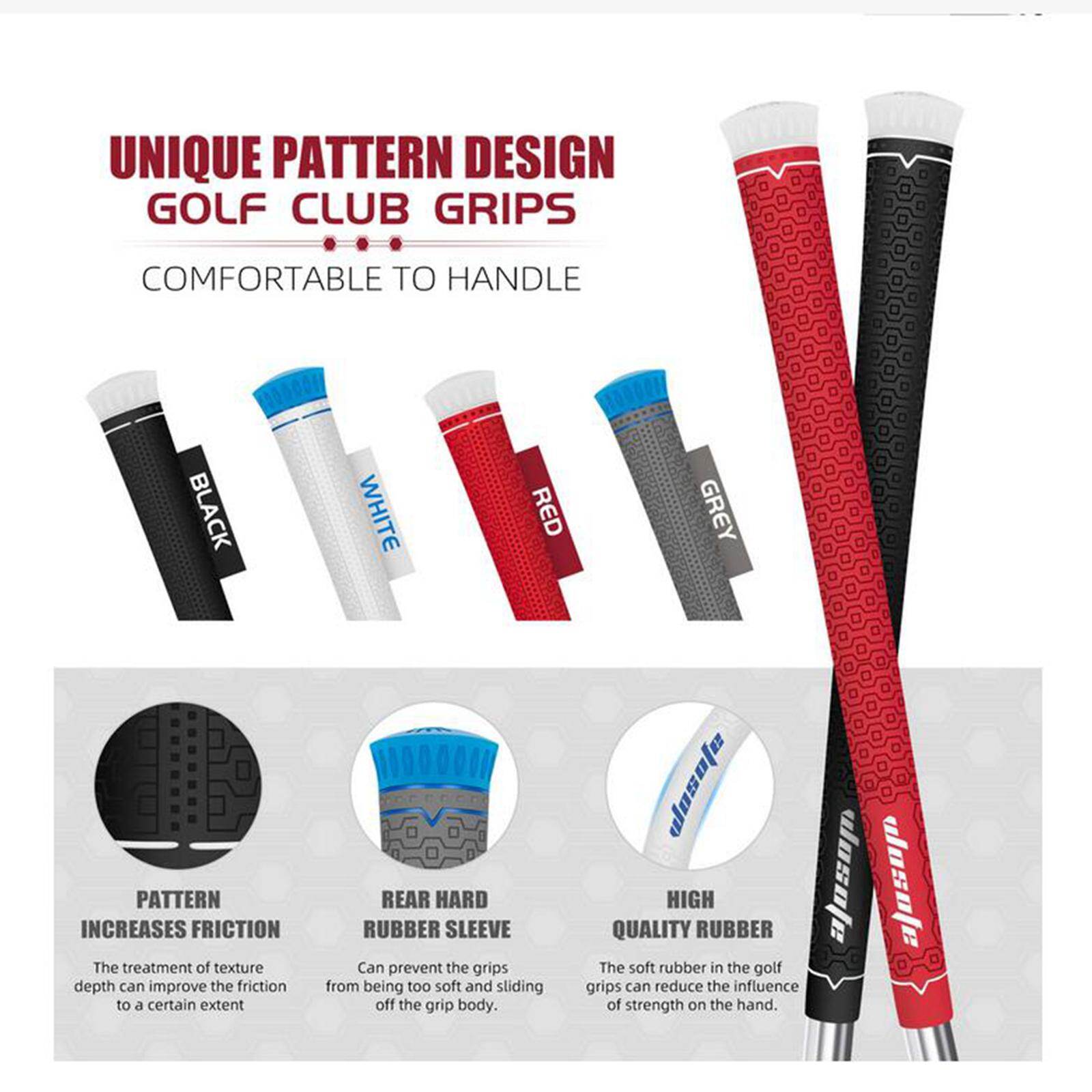 Baoblaze Durable Golf Club Grip Comfort Replacement Antiskid Golf Practice Standard Golf Putter Grip Shaft Wrap Golf Training Rod Pole Handle