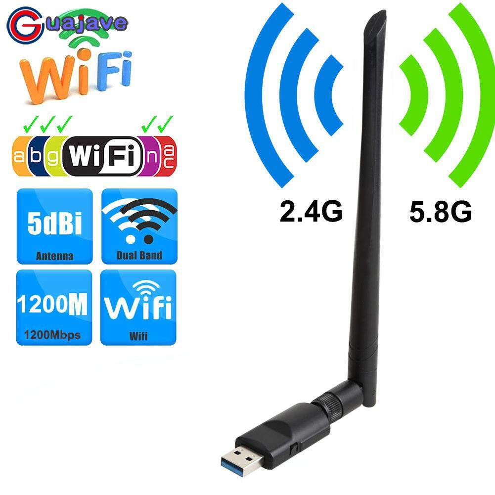 Guajave 100 M AC1200 1200 Mbps USB 3.0 Daul Band Adaptor WIFI 2.4G/5.8G 802.11 A/B /G/N/AC Jaringan Nirkabel Adaptor