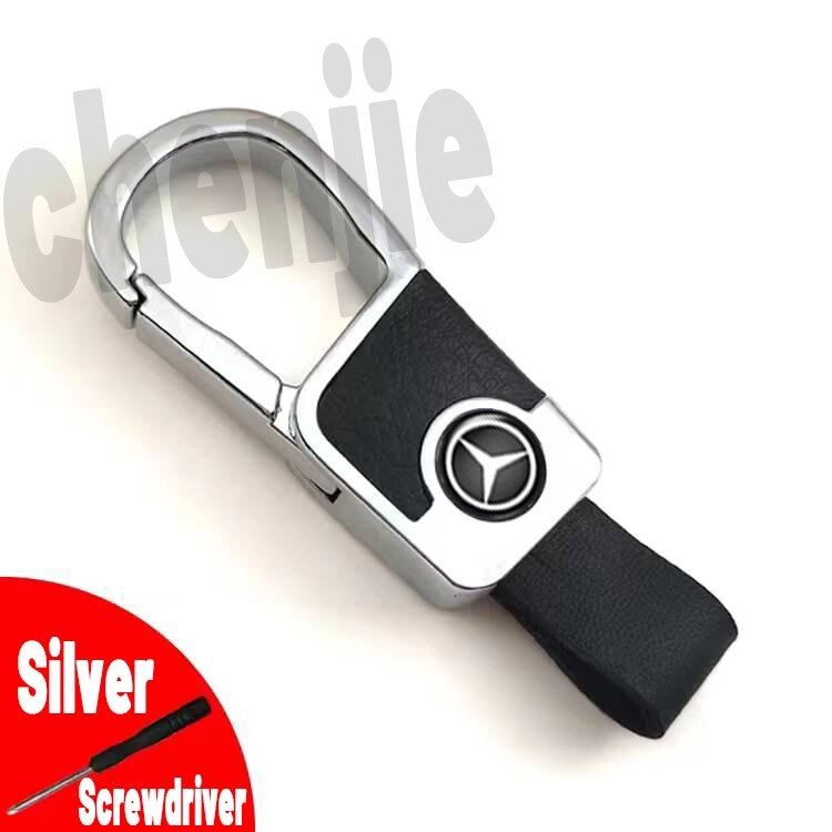 High-quality cowhide leather car keychain /fashion metal key holder car accessories for mercedes-benz e-class c-class g-class s-class sl-class slk-class ml-class 200 b-class gl-class 230 a-class clk-class 300e 280 cls-class glk-class mb 100 cla-class