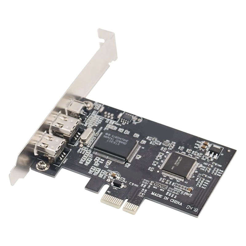 VIO PEX1394A2V PCI Express FireWire Card – 2 Port 1394a, Red, PCIe X1