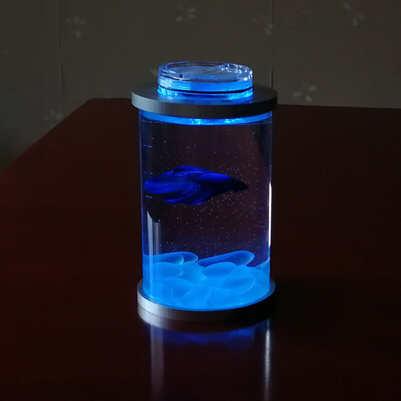[Lovinland] Aquarium Tanks Betta Fish Tank Mini Acrylic Fish Tank Desktop Micro-view Viewing Aquarium Fish Tank (8*13cm)