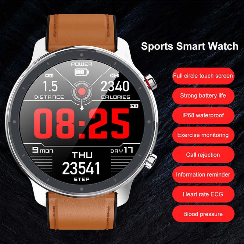 Đồng Hồ Thông Minh Nam L11 Màn Hình Cảm Ứng Toàn Diện Bluetooth ECG + PPG 1.3 Inch Đồng Hồ Thông Minh Theo Dõi Oxy Huyết Áp Nhiệt Độ Thời Tiết IP68 Chống Nước Theo Dõi Nhịp Tim Đối Với IOS Android