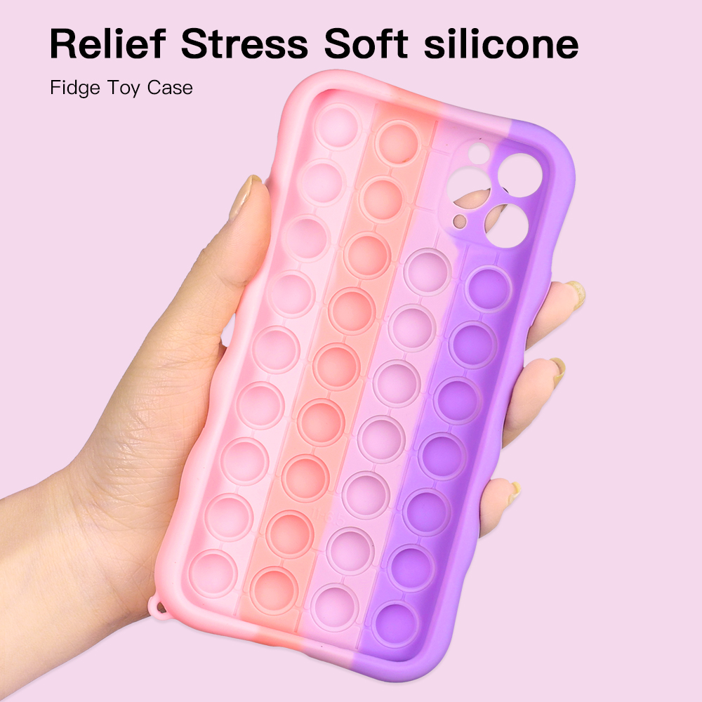 Rovtop Ốp Lưng Điện Thoại Silicon Cho IPhone11 IPhone11 Pro MAX IPhone12 IPhone12 Pro Max IPhoneX/XS IPhone7P/8P IPhone7/8 Ốp Lưng Giảm Căng Thẳng Đẩy Nó Bong Bóng