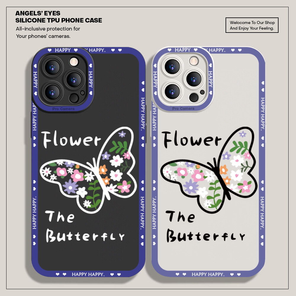 Hontinga Casing Case For Samsung Galaxy Note 8 Note 9 Case Cut Butterfly Square Soft Silicone Full Cover Camera Protection Shockproof Rubber Cases Back Cover Phone Casing Softcase For Boys Girls