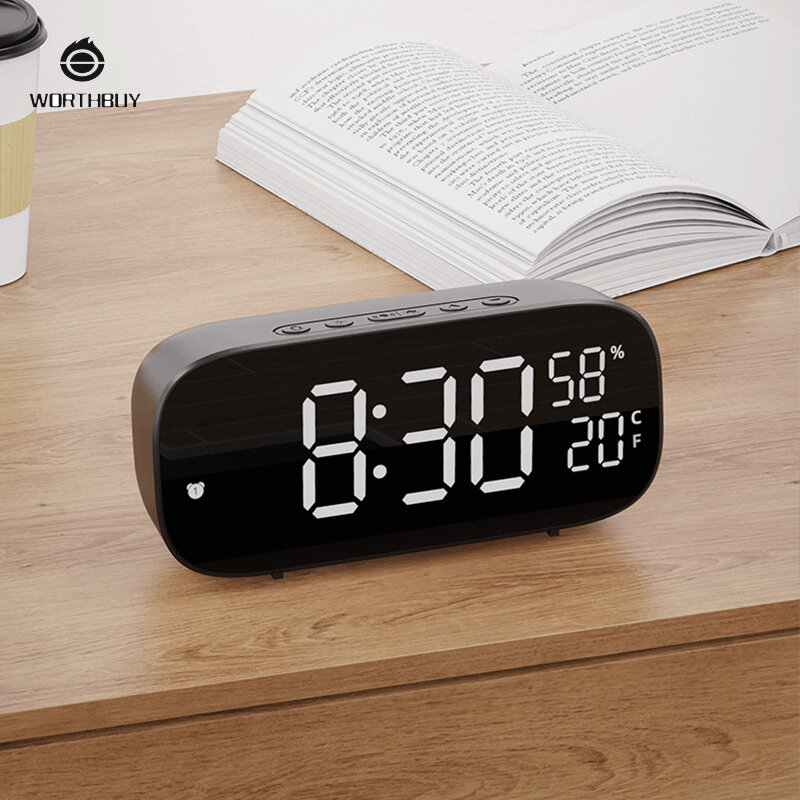 Alarm clock multi-function LED electronic digital clock plug-in dual-use sound-controlled temperature and humidity quick timer