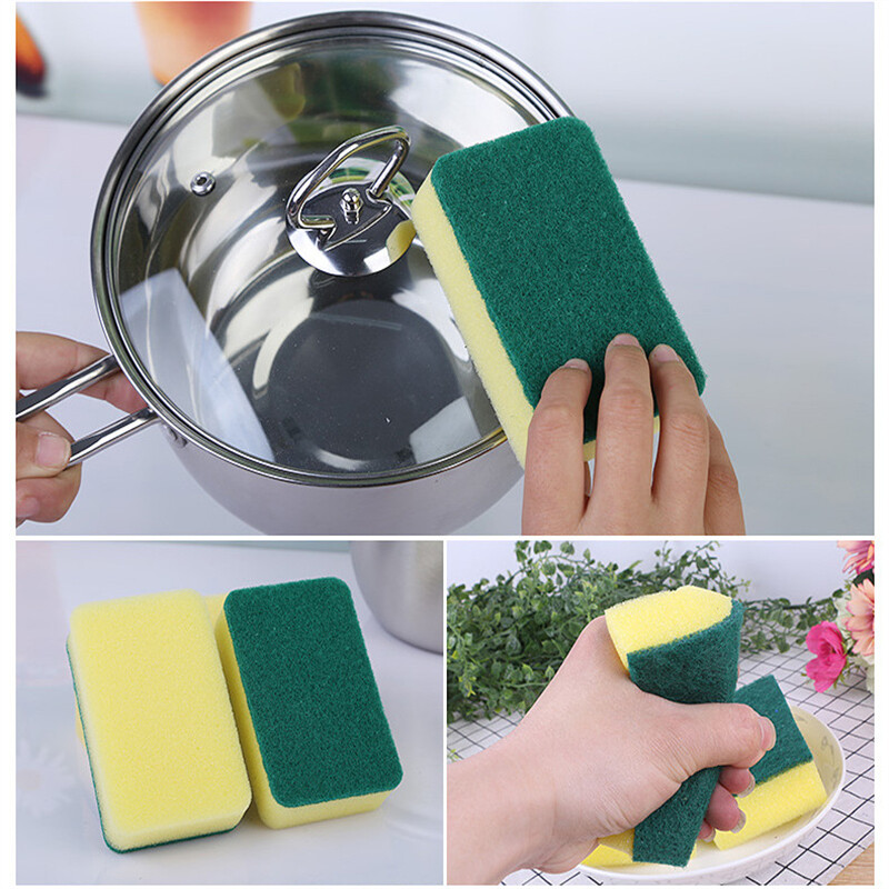 Miếng mút rửa chén dĩa khử trùng nano làm sạch thần kỳ hai lớp sử dụng trong nhà bếp-INTL