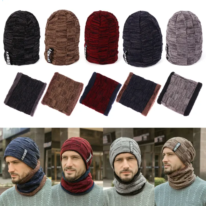 mens beanie hat and scarf