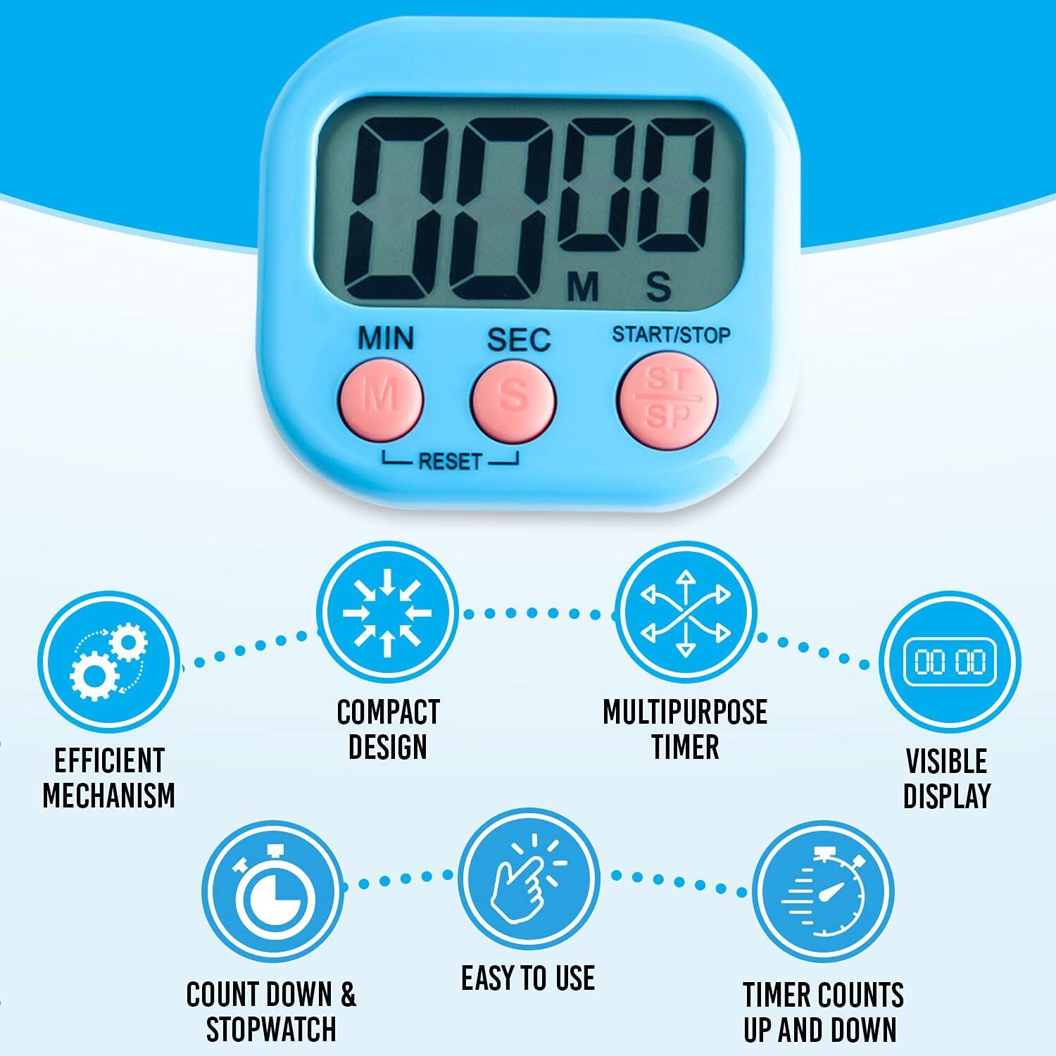 English Version Magnetic Timer ; Multi-Function Digital LCD Countdown ...