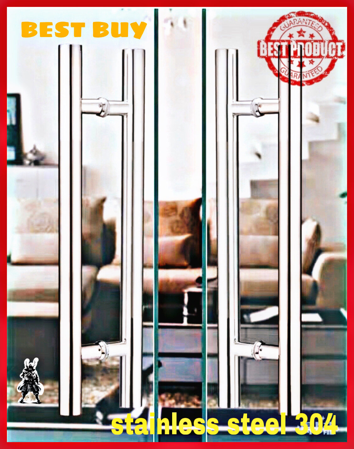 Glass Door Pull Push Handle/304 Stainless Steel/Hhandle/Wood Door Lazada