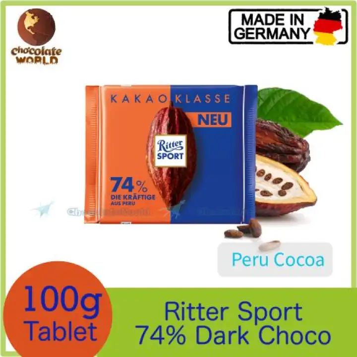 Ritter Sport 74 Intense Dark Chocolate Bar Peru Cocoa 100g Made In Germany Lazada