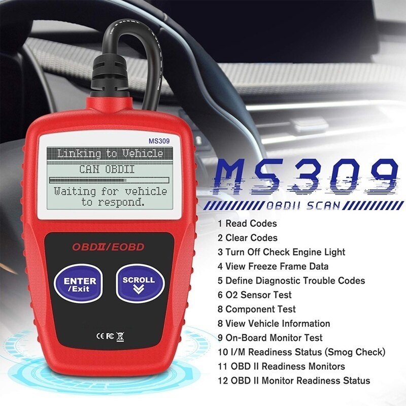 MS309 OBD2 Car Code Reader EOBD Scanner Data Tester Scan Diagnostic ...