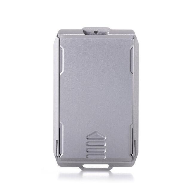 👝 2021 RFID Blocking Wallet Metal Capsule Box Sliding Wallet Card Holder Storage Box Aviation Aluminum Card Money Purse For Men