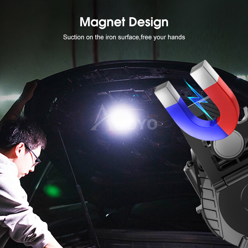 Auoyo Mini Light Portable Cap Light Induction Headlight Multi-Function Lamp Waterproof Work Light USB Rechargeable Flashlight Emergency Lamp for Outdoor Camping Cycling