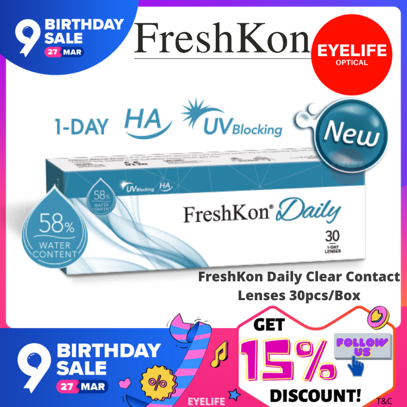 FreshKon Daily Clear Contact Lenses (30pcs/box) / Daily Disposable